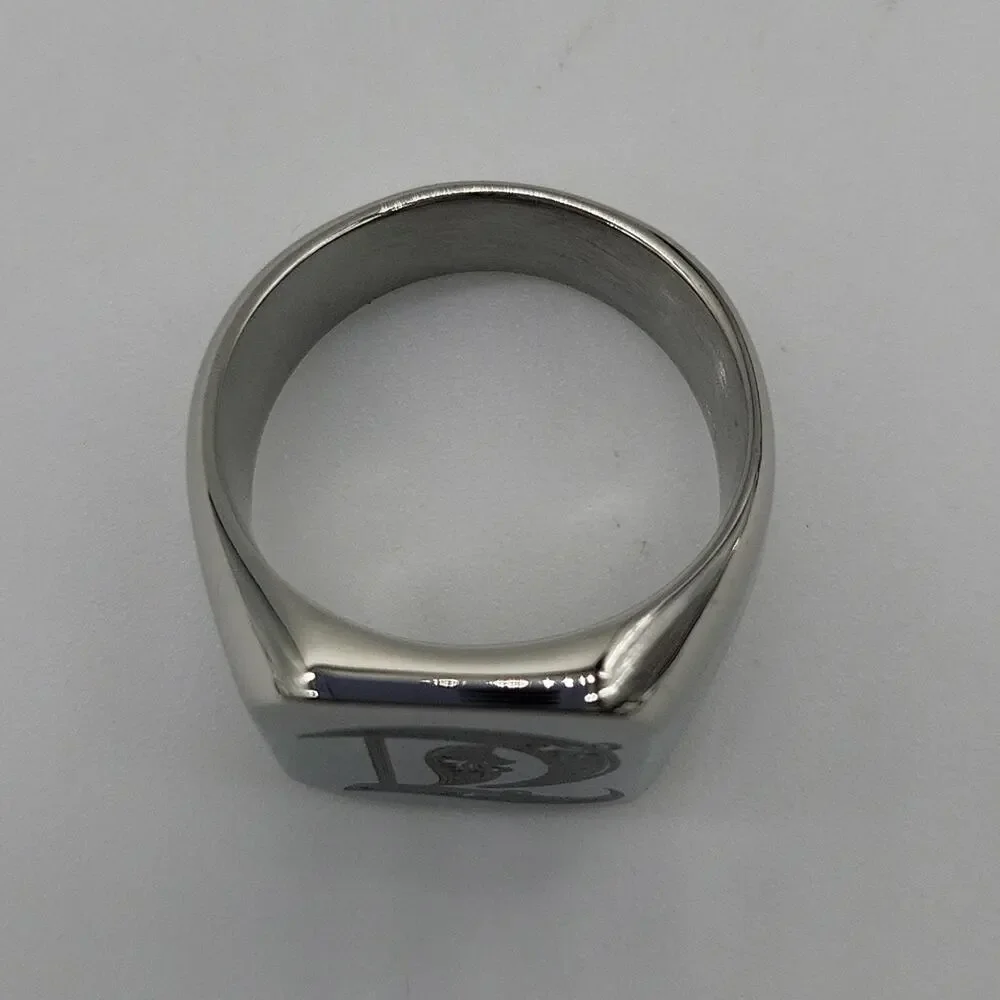 Stainless Steel Handmade Men's Ring Letter D Engraved Size 9 NWT